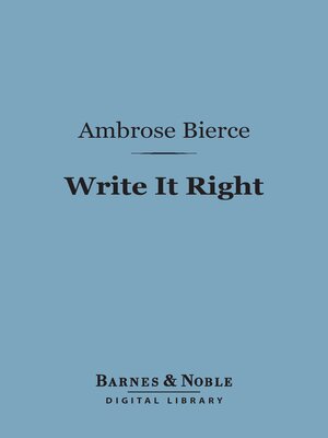 cover image of Write It Right (Barnes & Noble Digital Library)